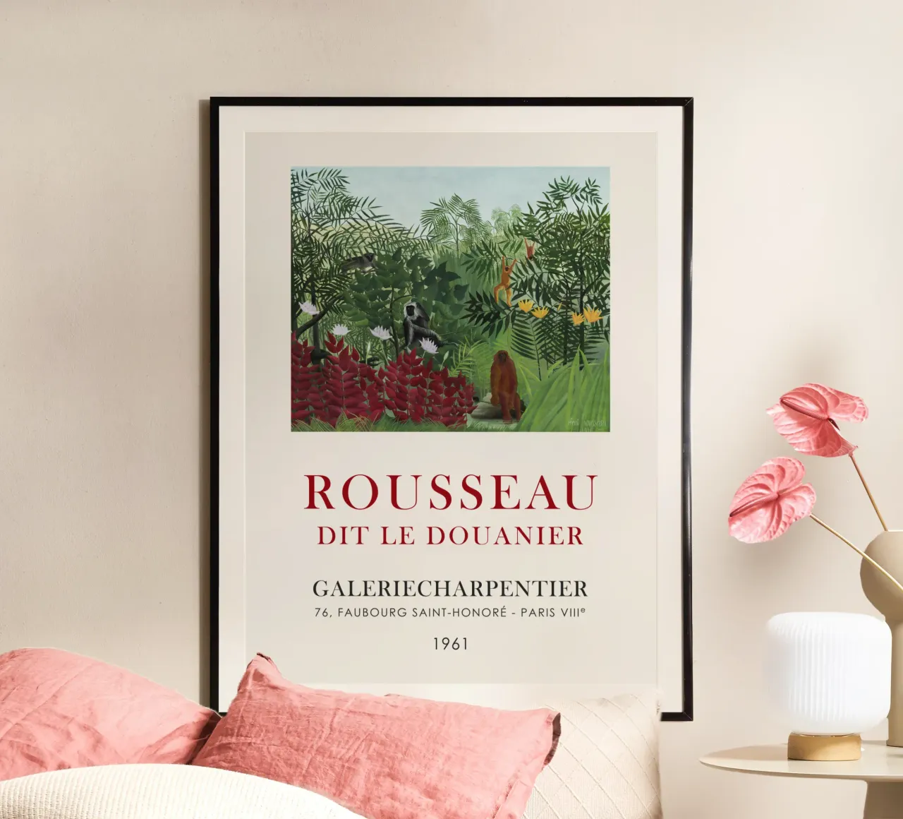 Mostra d'arte di Henri Rousseau poster con telaio in alluminio da Vintagrafica