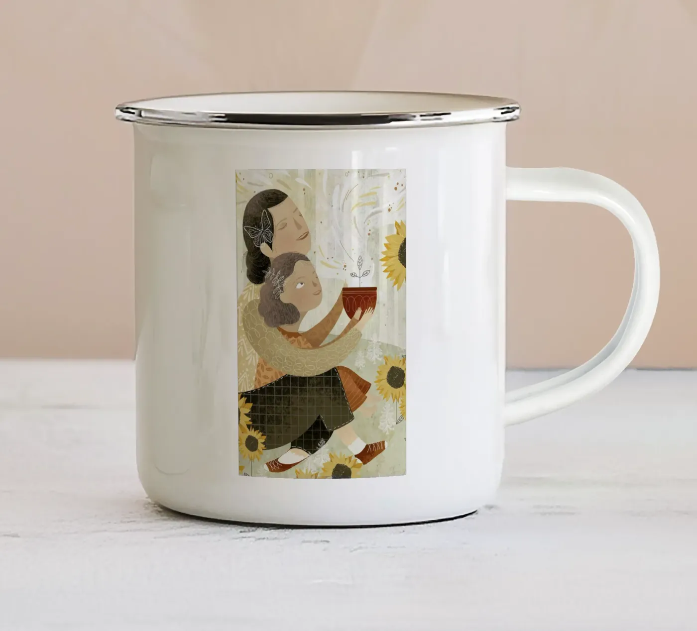 Magic enamel mug by Amalia Restrepo