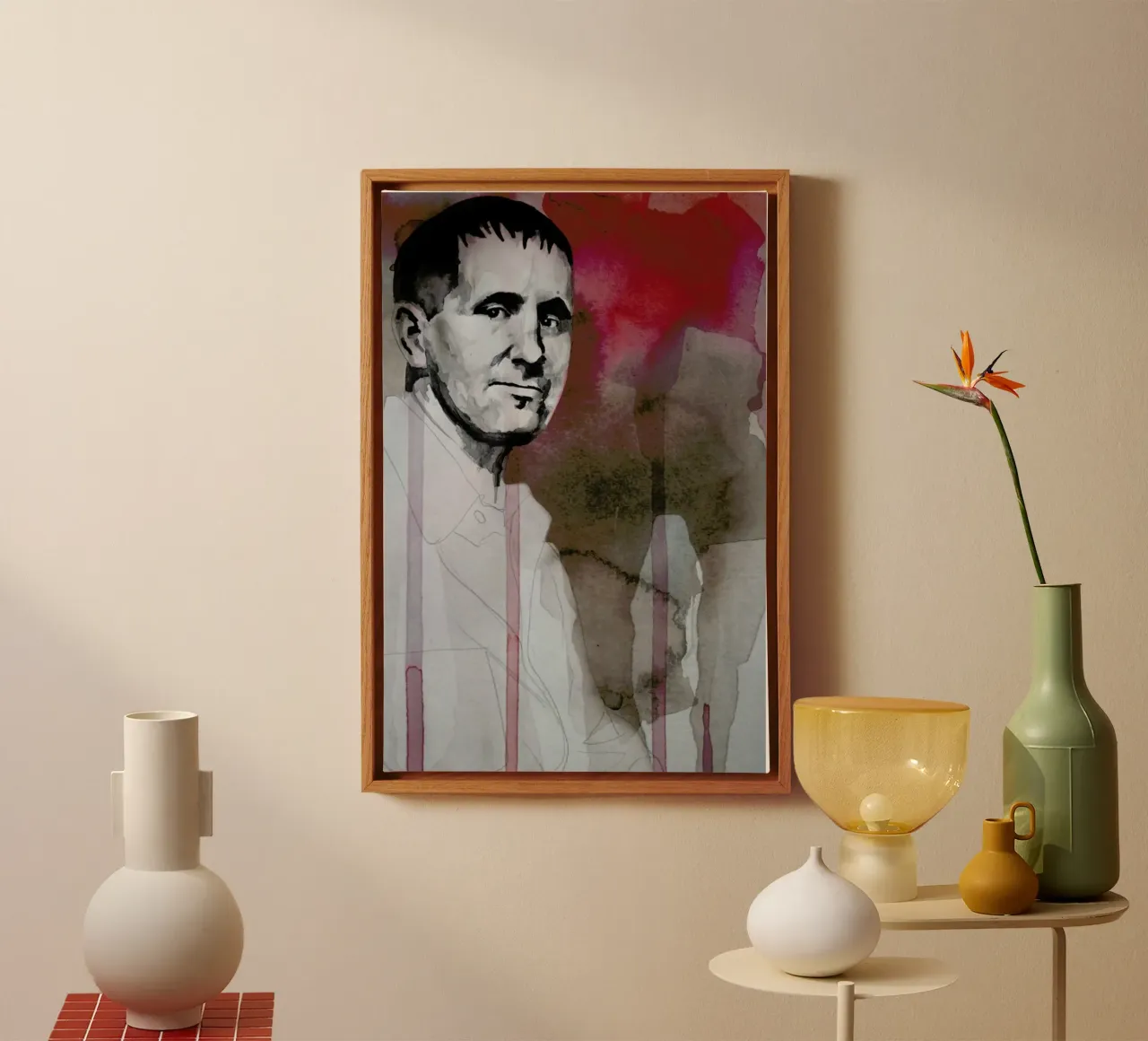 Bertolt Brecht canvas by David Diehl