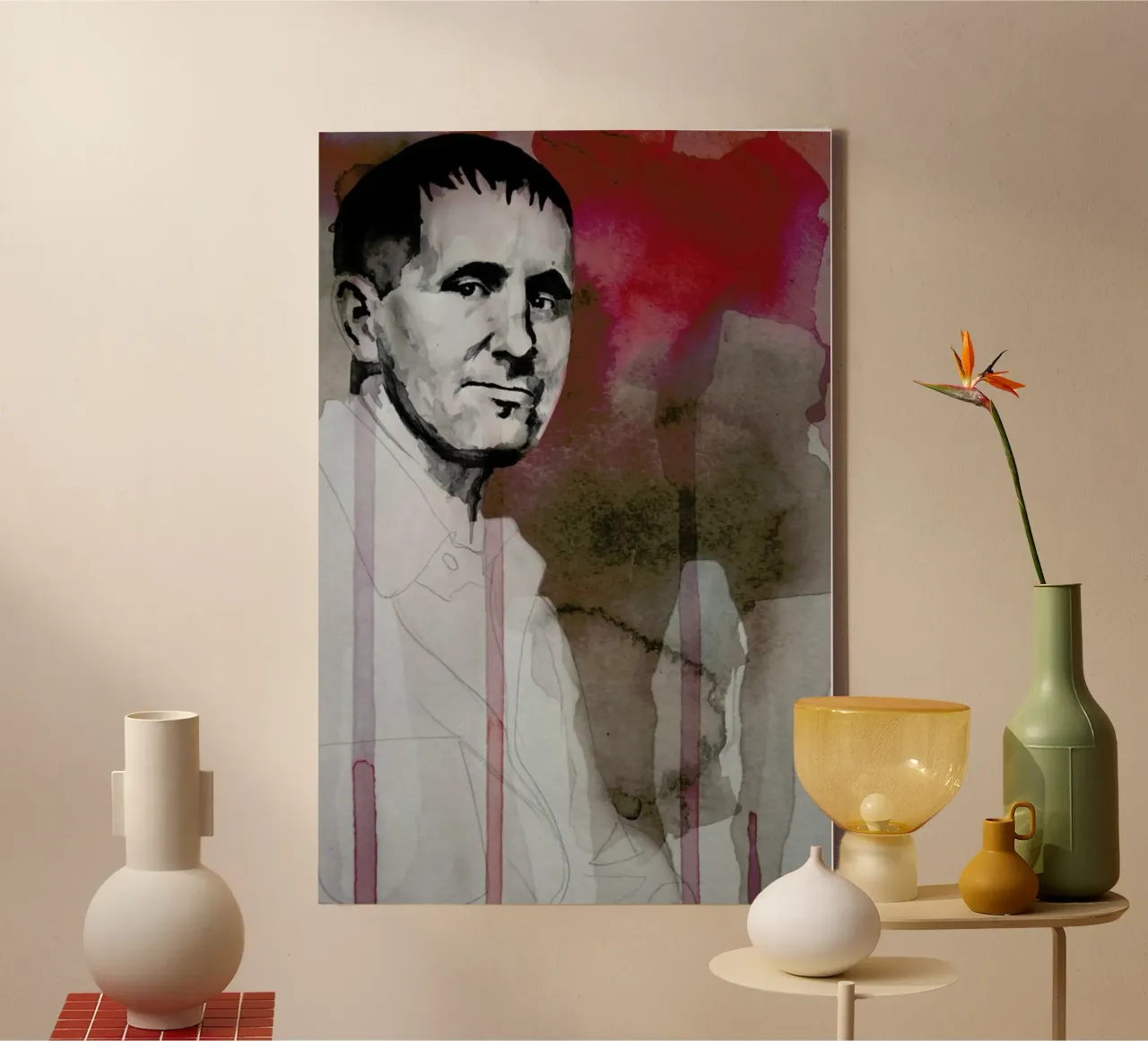 Bertolt Brecht canvas by David Diehl