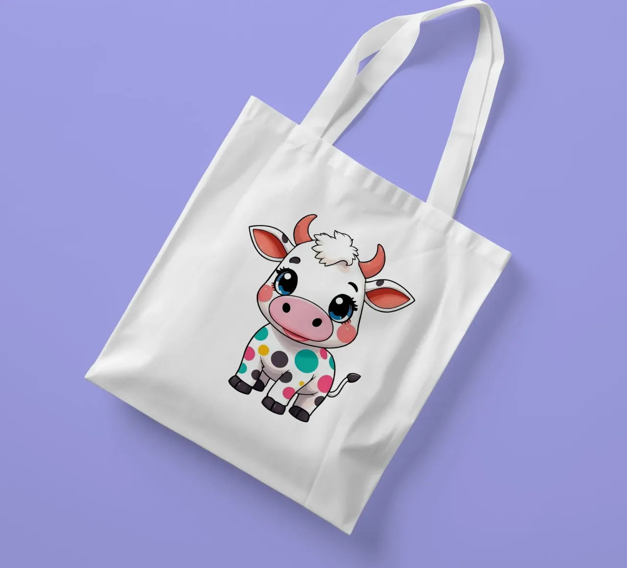 Kuh_1a borsa in juta da Tierisch bunt by LK