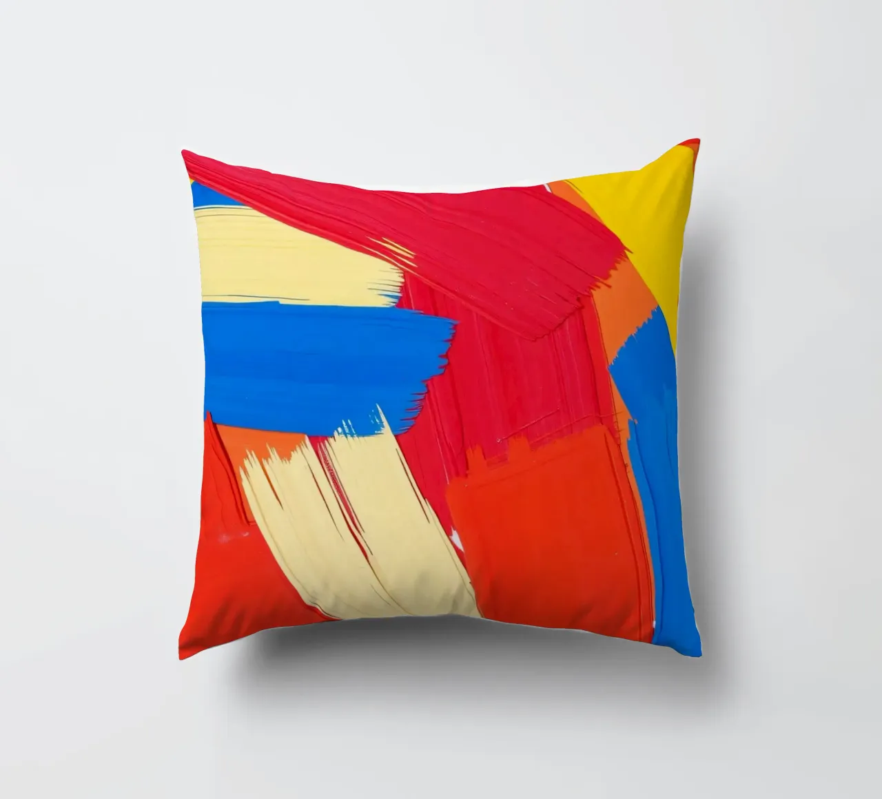 Carta da parati astratta con pennellate audaci in colori sorprendenti cuscino da DesignDoodle