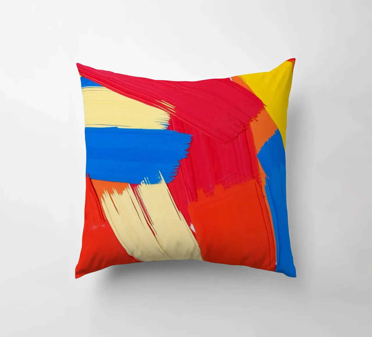 Carta da parati astratta con pennellate audaci in colori sorprendenti cuscino da DesignDoodle