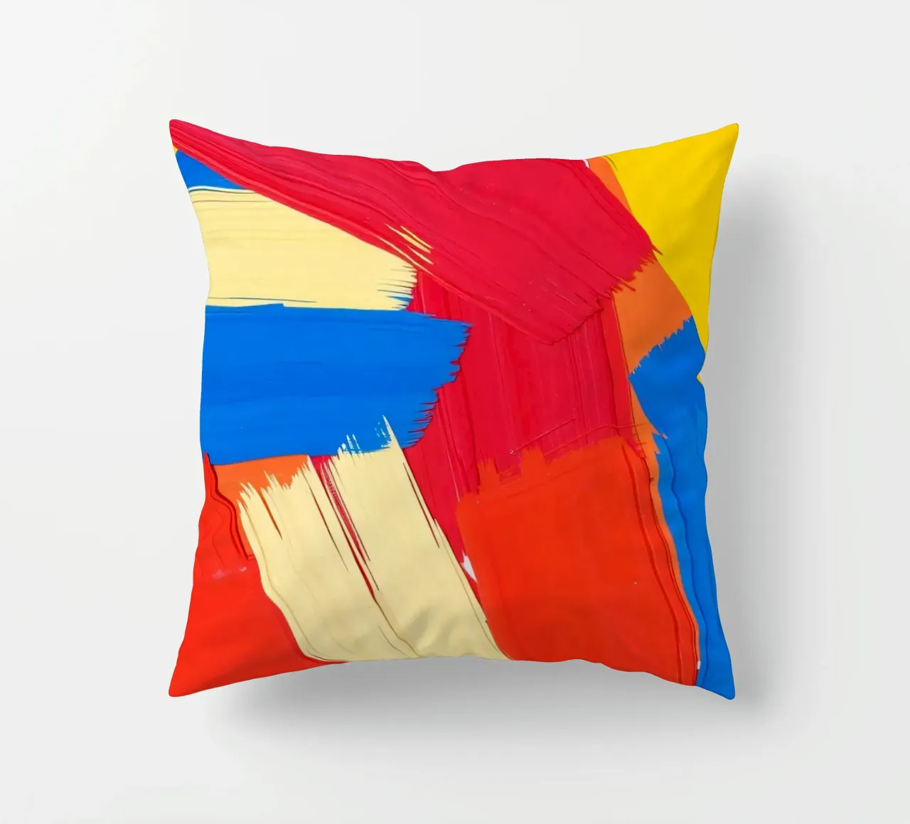 Carta da parati astratta con pennellate audaci in colori sorprendenti cuscino da DesignDoodle