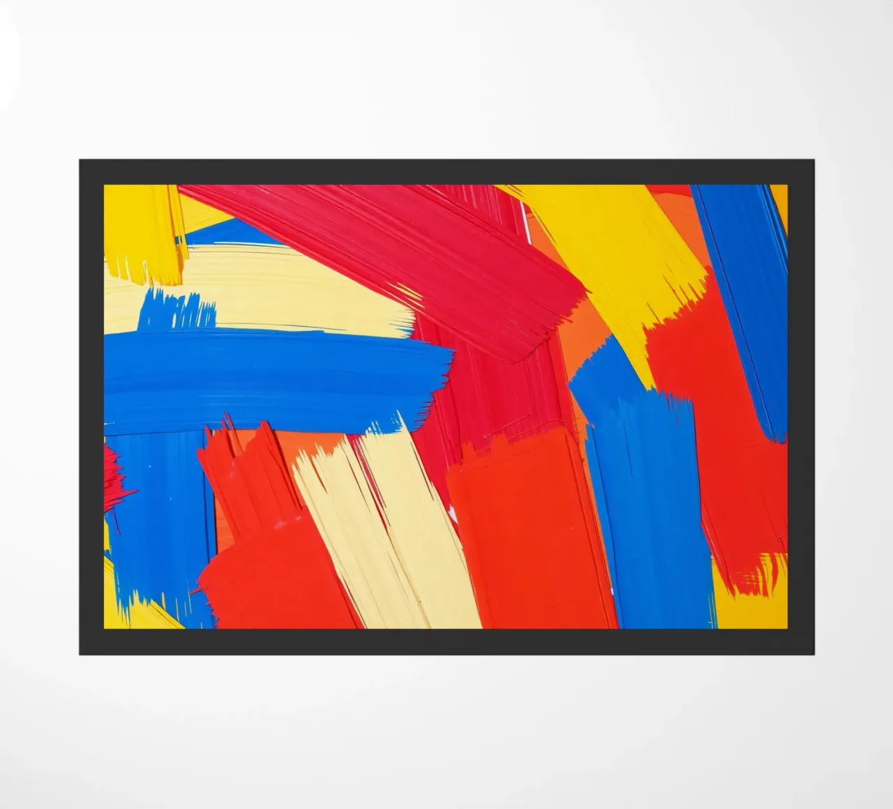 Carta da parati astratta con pennellate audaci in colori sorprendenti zerbino da DesignDoodle