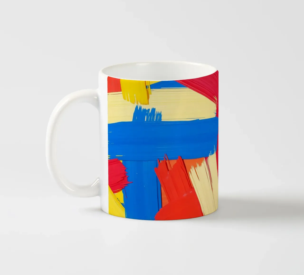 Carta da parati astratta con pennellate audaci in colori sorprendenti tazza in ceramica da DesignDoodle