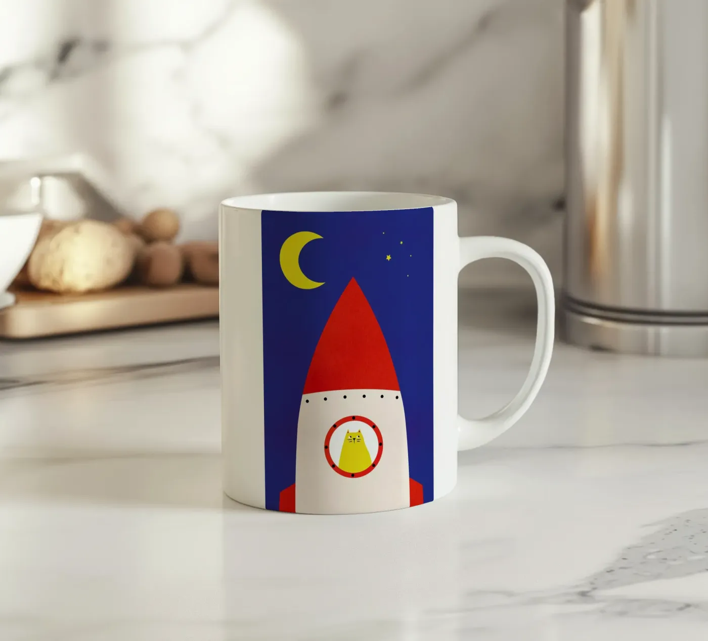 Off to Space ceramic mug by Little Flourishes