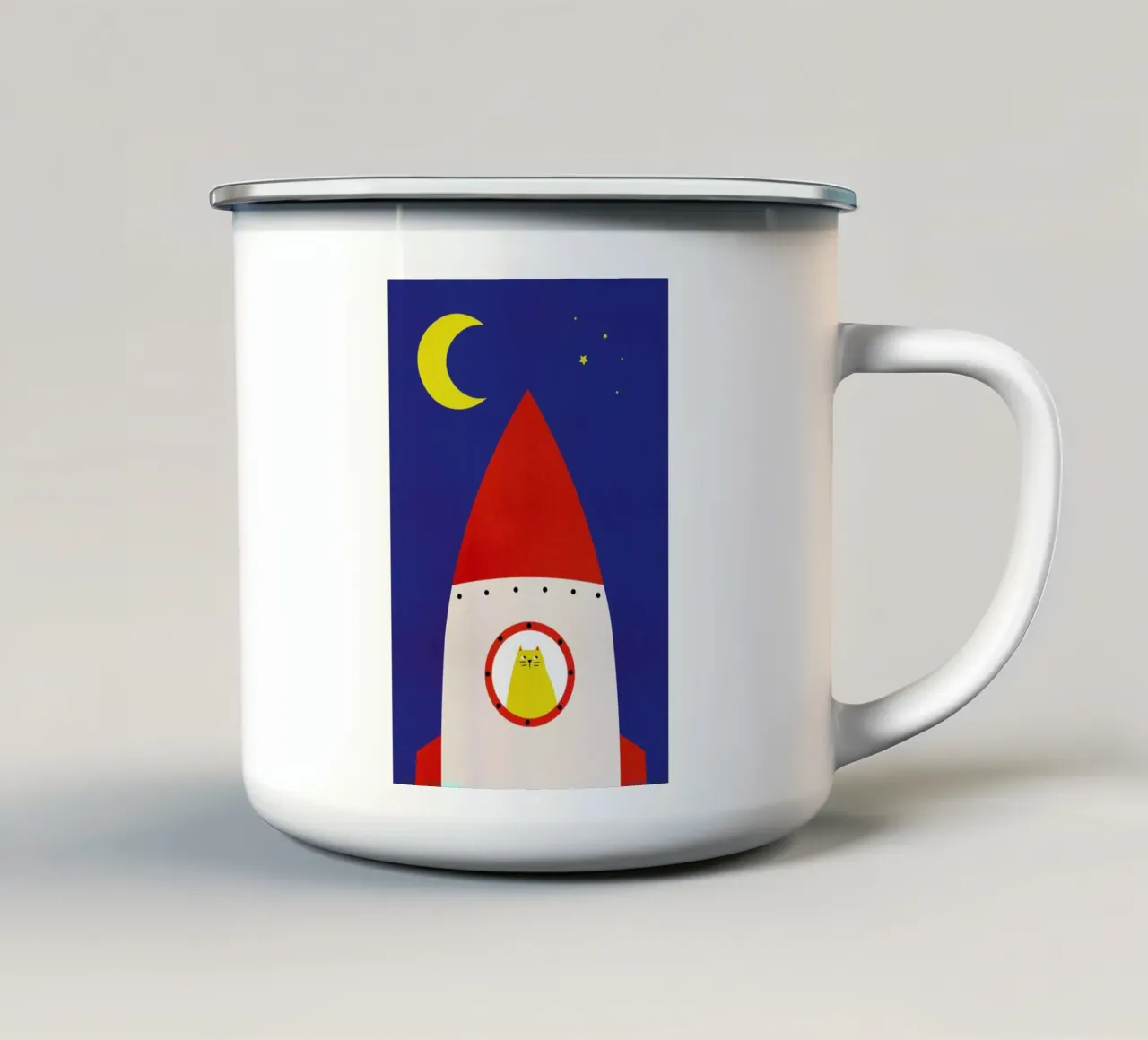 Off to Space tazza in smalto da Little Flourishes