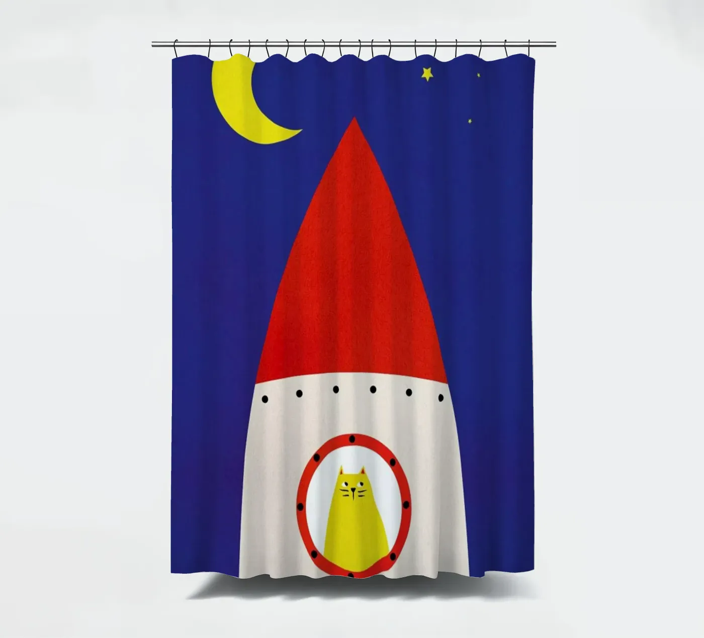 Off to Space Duschvorhang von Little Flourishes