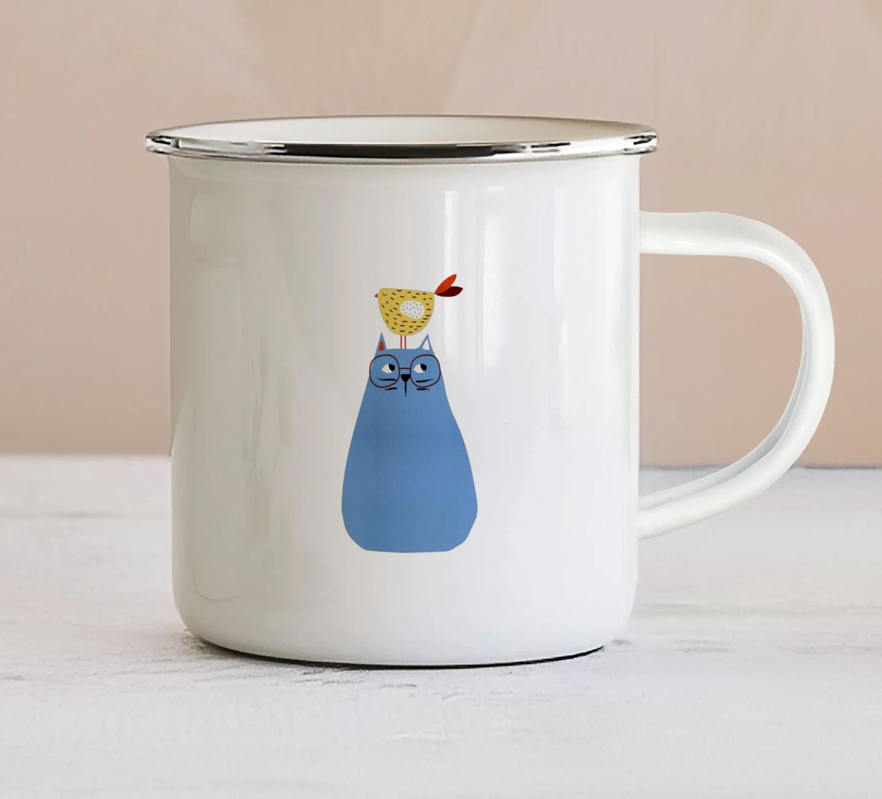 A Very Patient Cat enamel mug by Little Flourishes