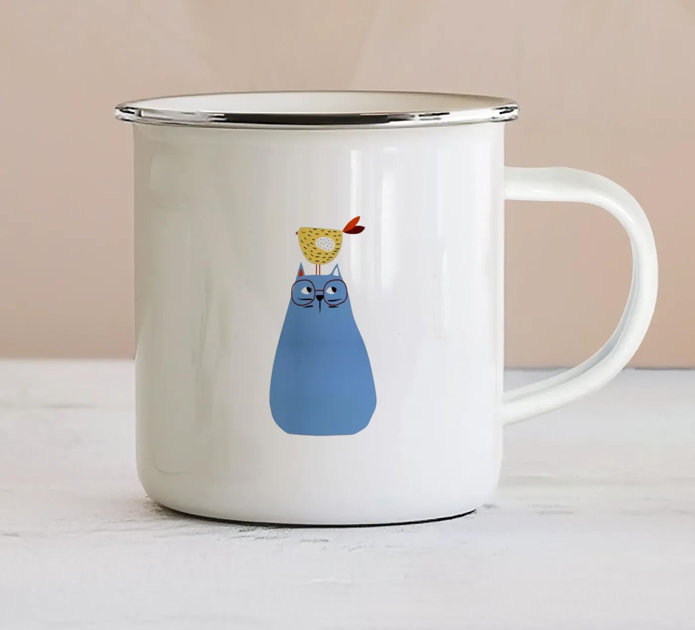 A Very Patient Cat enamel mug by Little Flourishes
