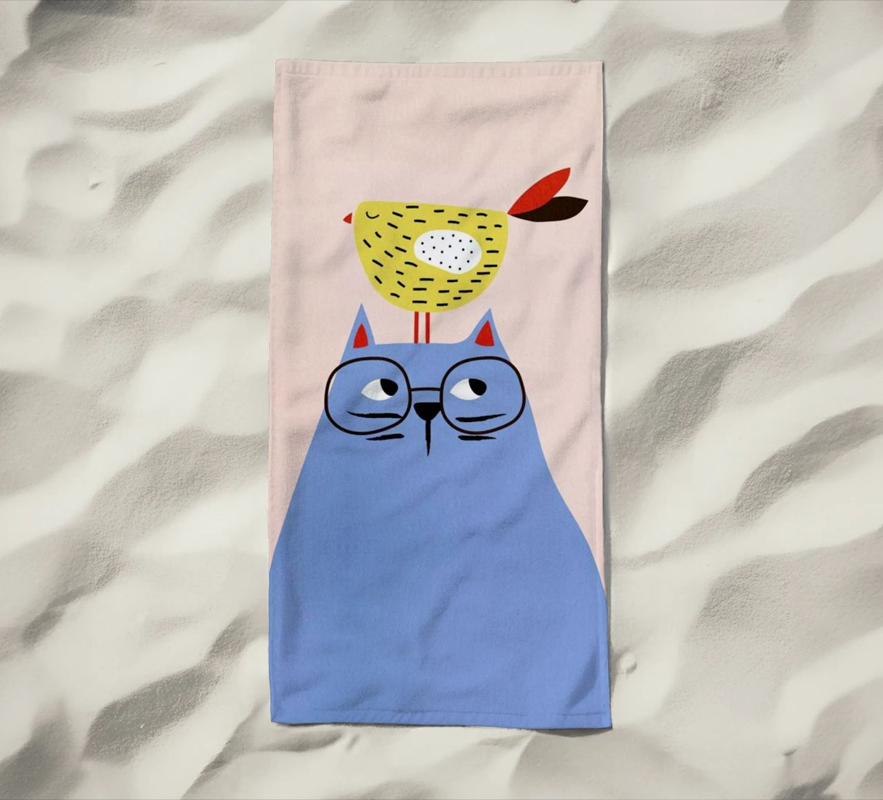 A Very Patient Cat serviette de plage de Little Flourishes