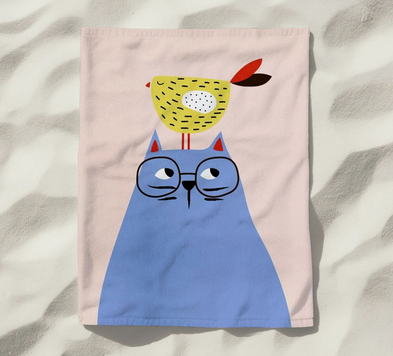 A Very Patient Cat serviette de plage de Little Flourishes