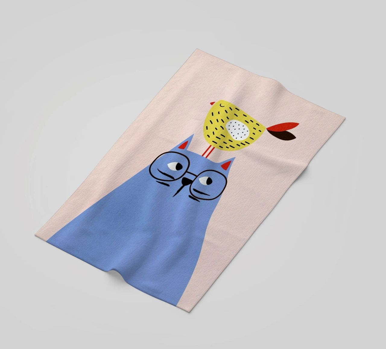 A Very Patient Cat serviette de plage de Little Flourishes