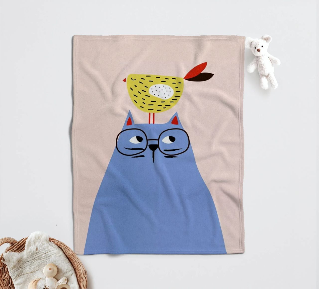 A Very Patient Cat fleece blanket by Little Flourishes