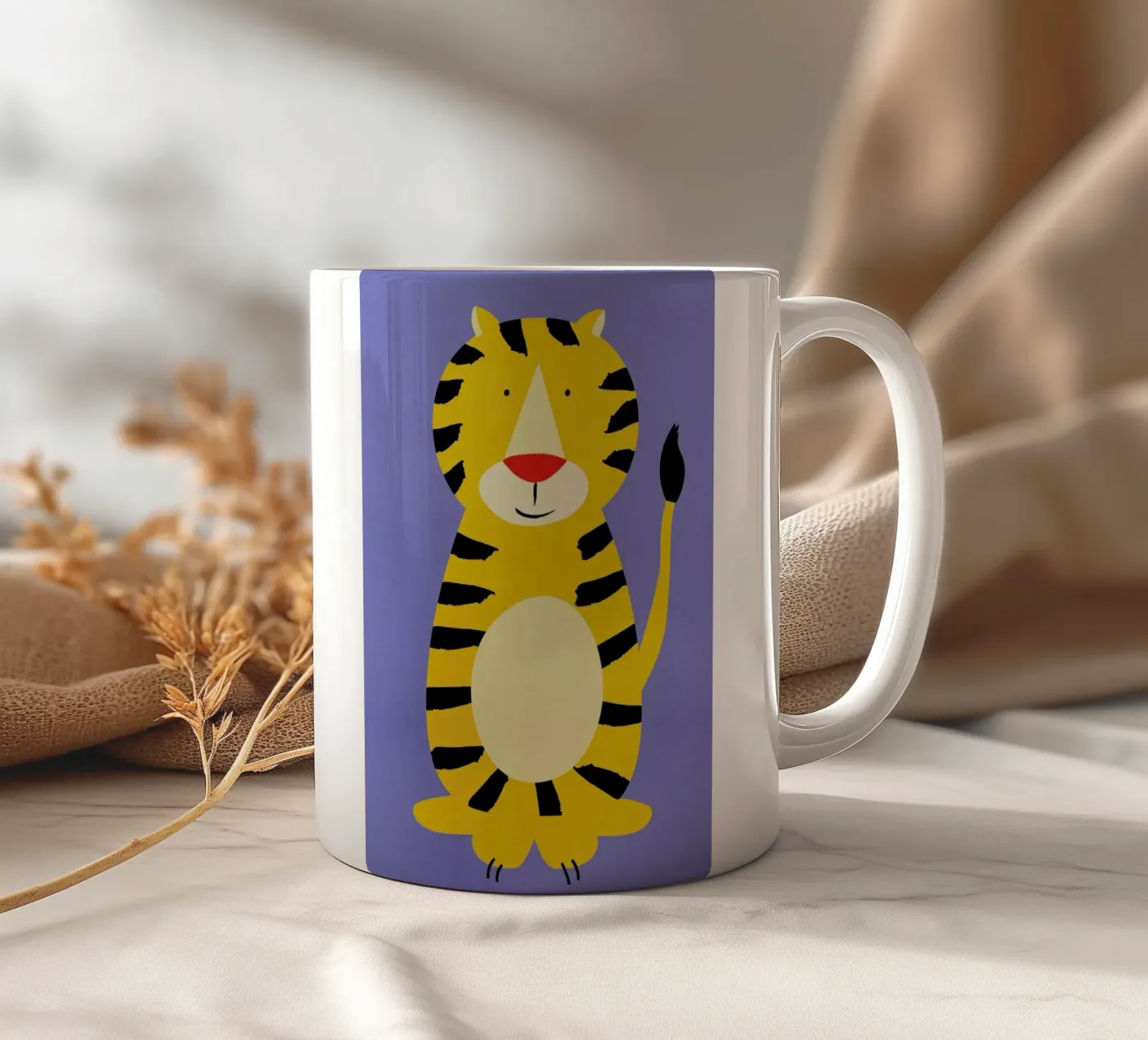 Friendly Tiger ceramic mug by Little Flourishes