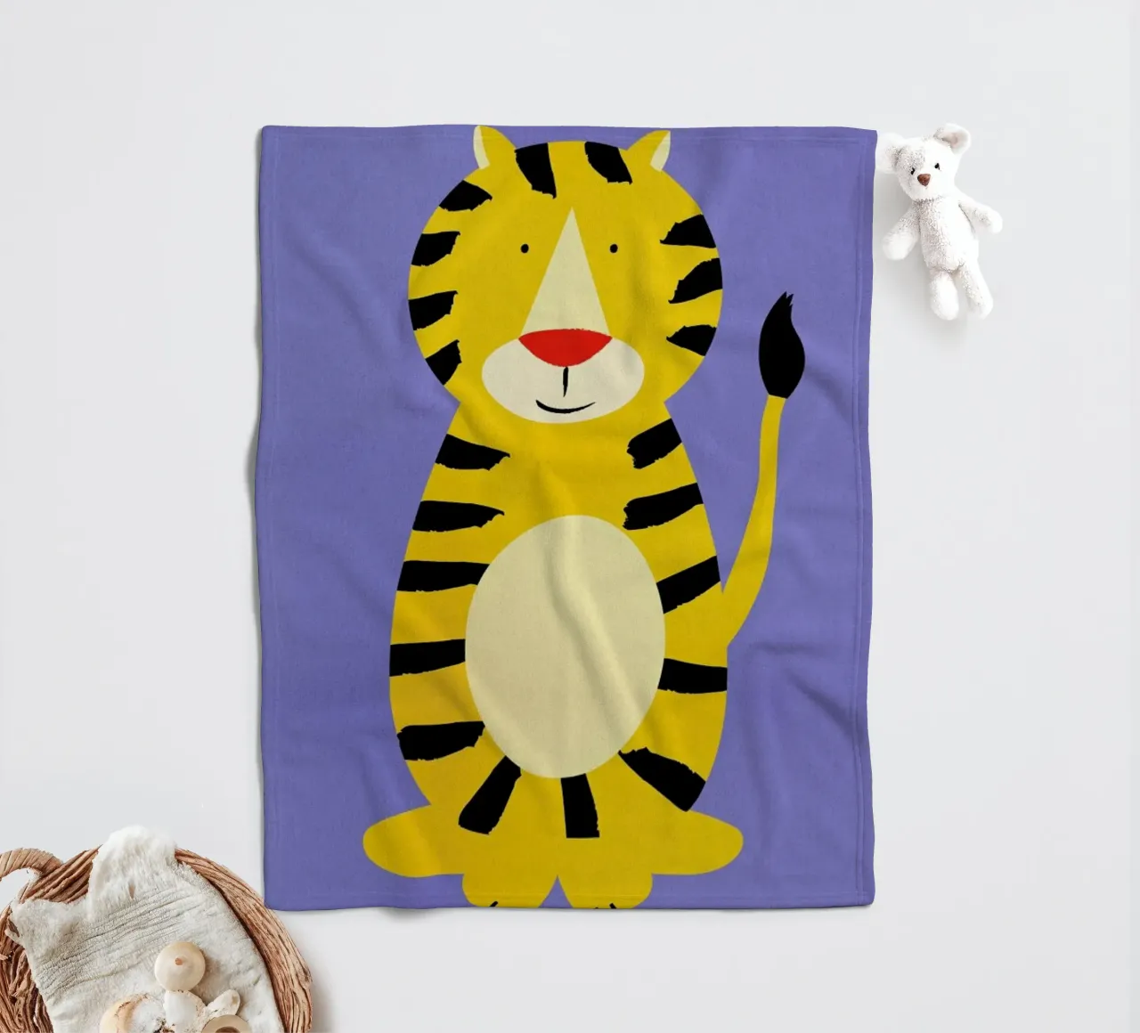Friendly Tiger Fleecedecke von Little Flourishes