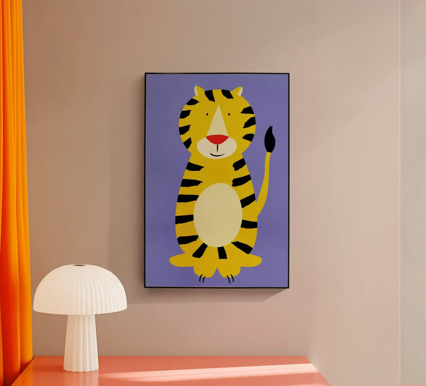 Friendly Tiger acryl van Little Flourishes