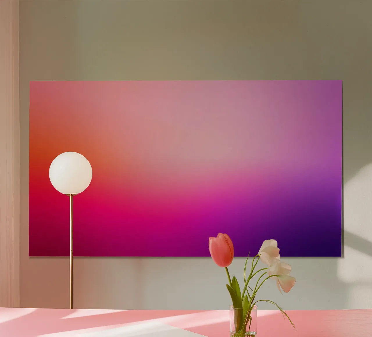 Una morbida miscela di colori rosa crea una carta da parati sorprendente poster con telaio in alluminio da DesignDoodle