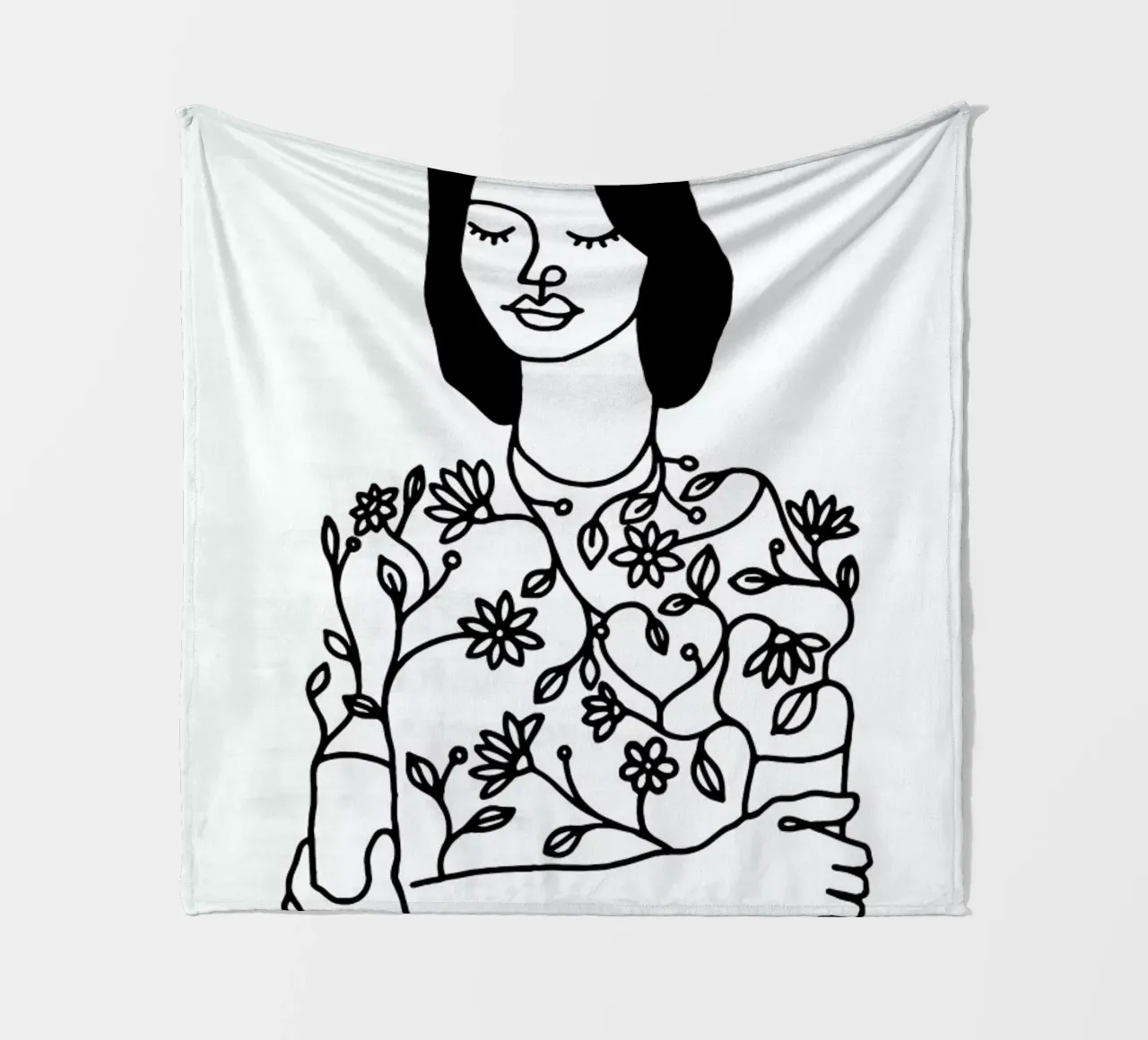 Dressing Flowers fleece blanket by Ninhol