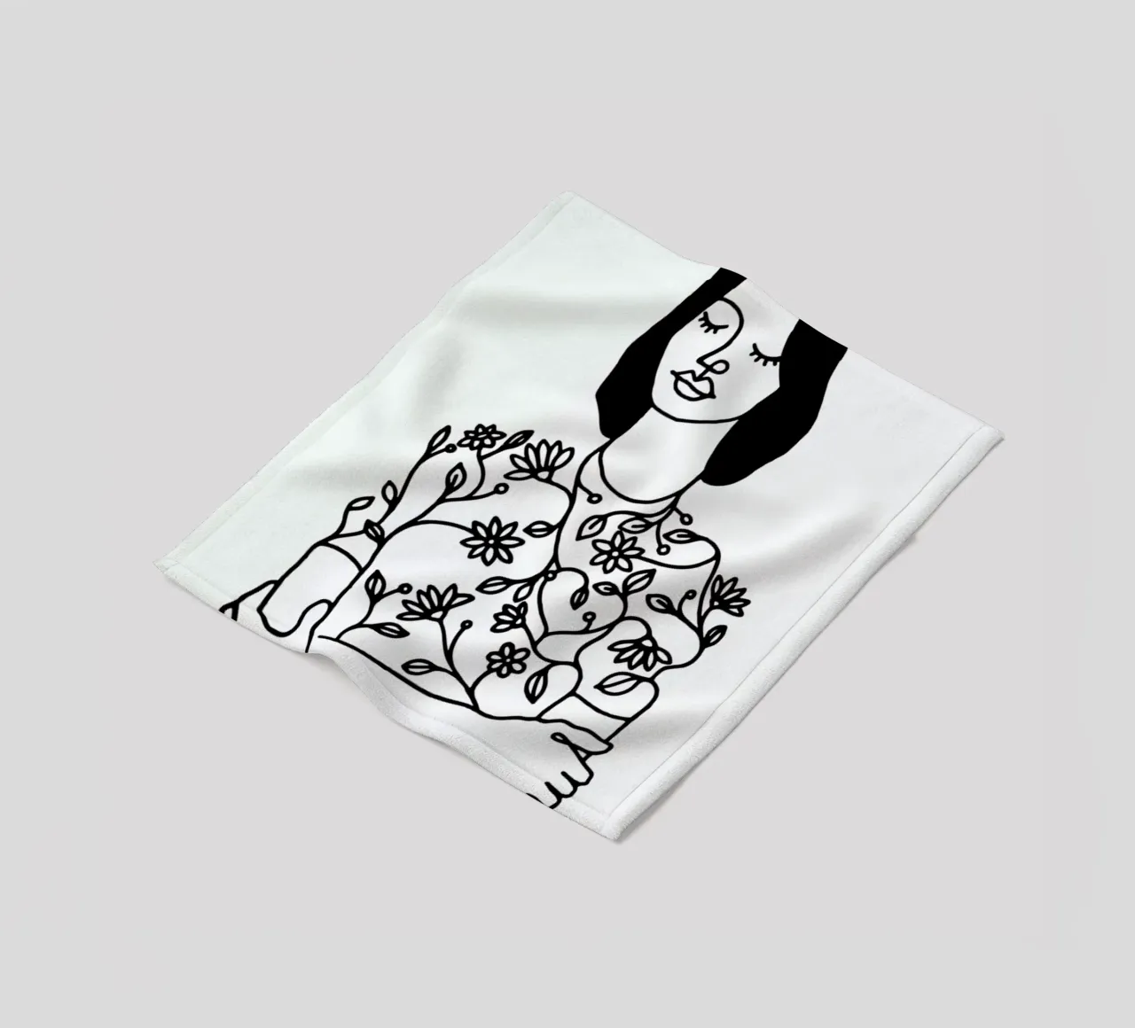 Dressing Flowers fleece blanket by Ninhol