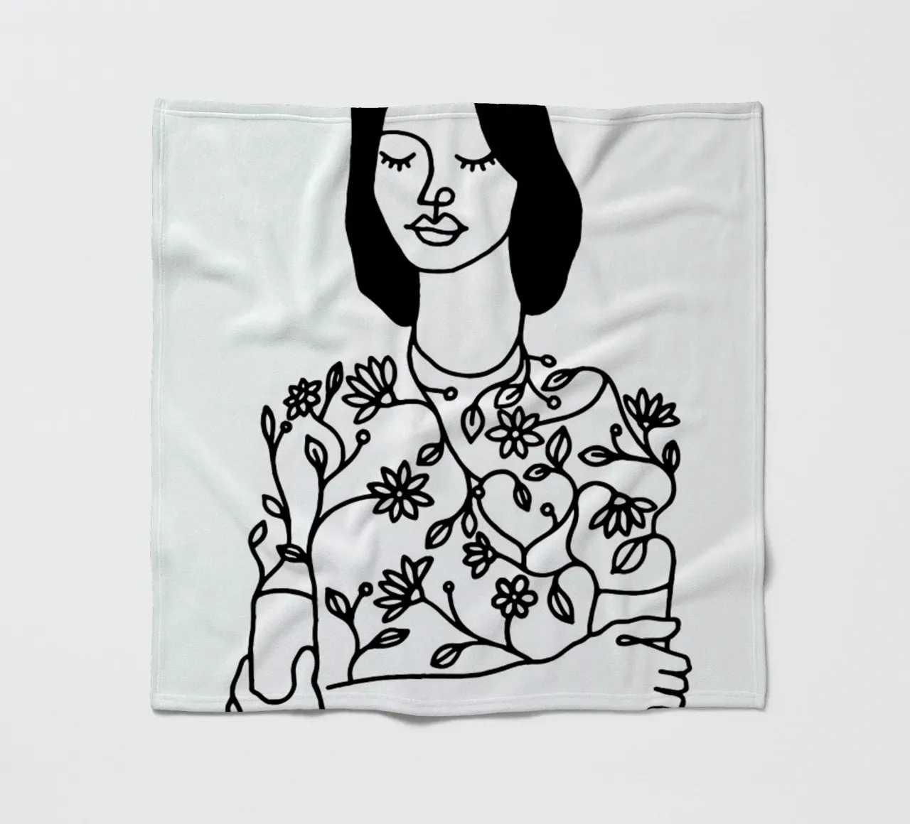 Dressing Flowers fleece blanket by Ninhol