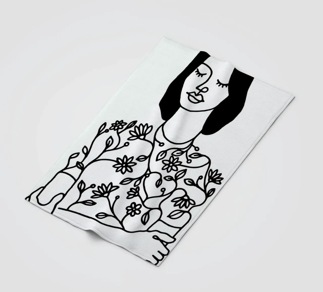 Dressing Flowers fleece blanket by Ninhol