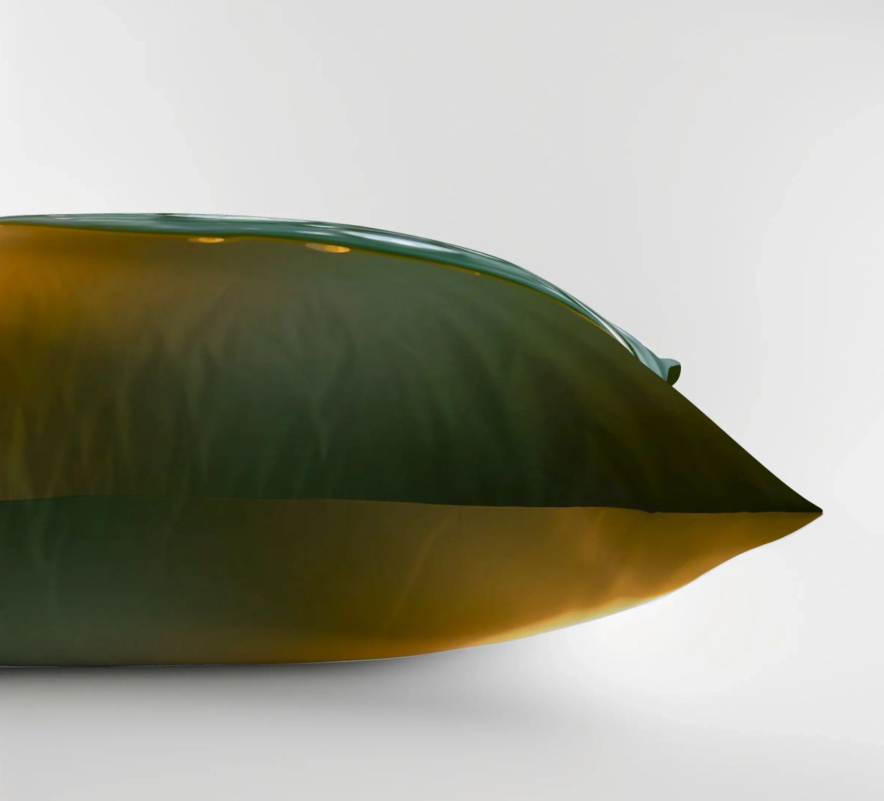 Vue rapprochée de gouttelettes d'eau sur une feuille verte coussin de DesignDoodle