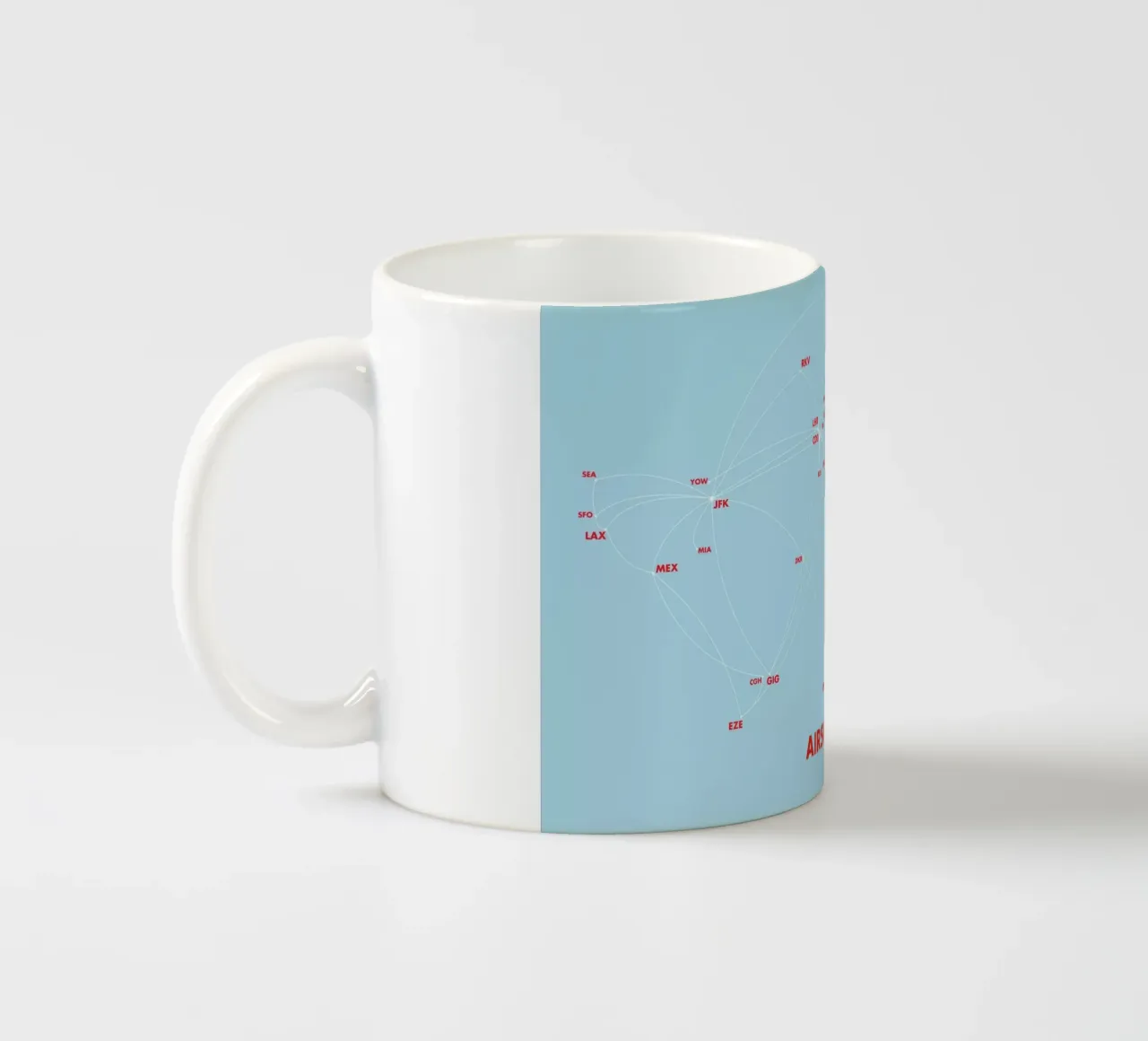 Airspace Map Blue tazza in ceramica da Marc Schulthess