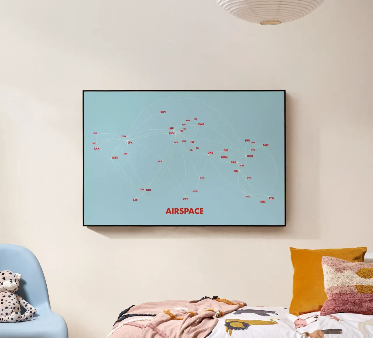 Airspace Map Blue plexiglass da Marc Schulthess