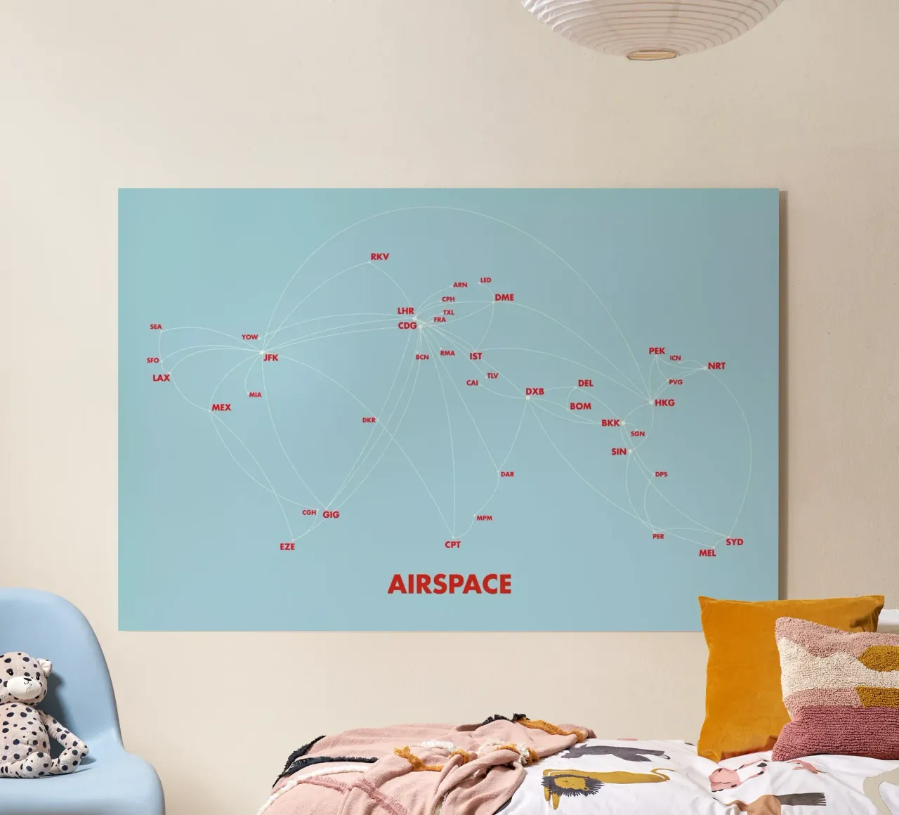 Airspace Map Blue plexiglass da Marc Schulthess