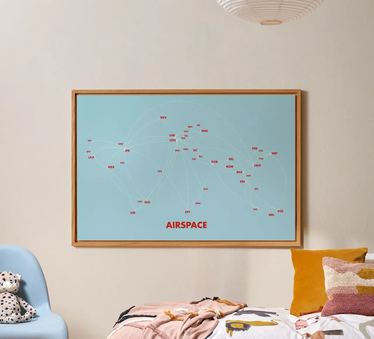 Airspace Map Blue alluminio dibond da Marc Schulthess