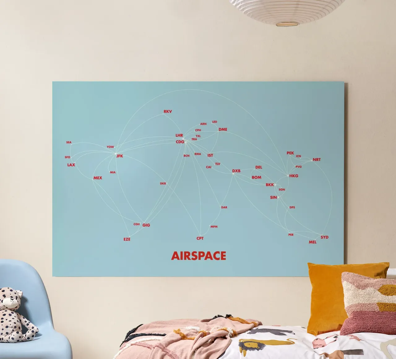 Airspace Map Blue alluminio dibond da Marc Schulthess