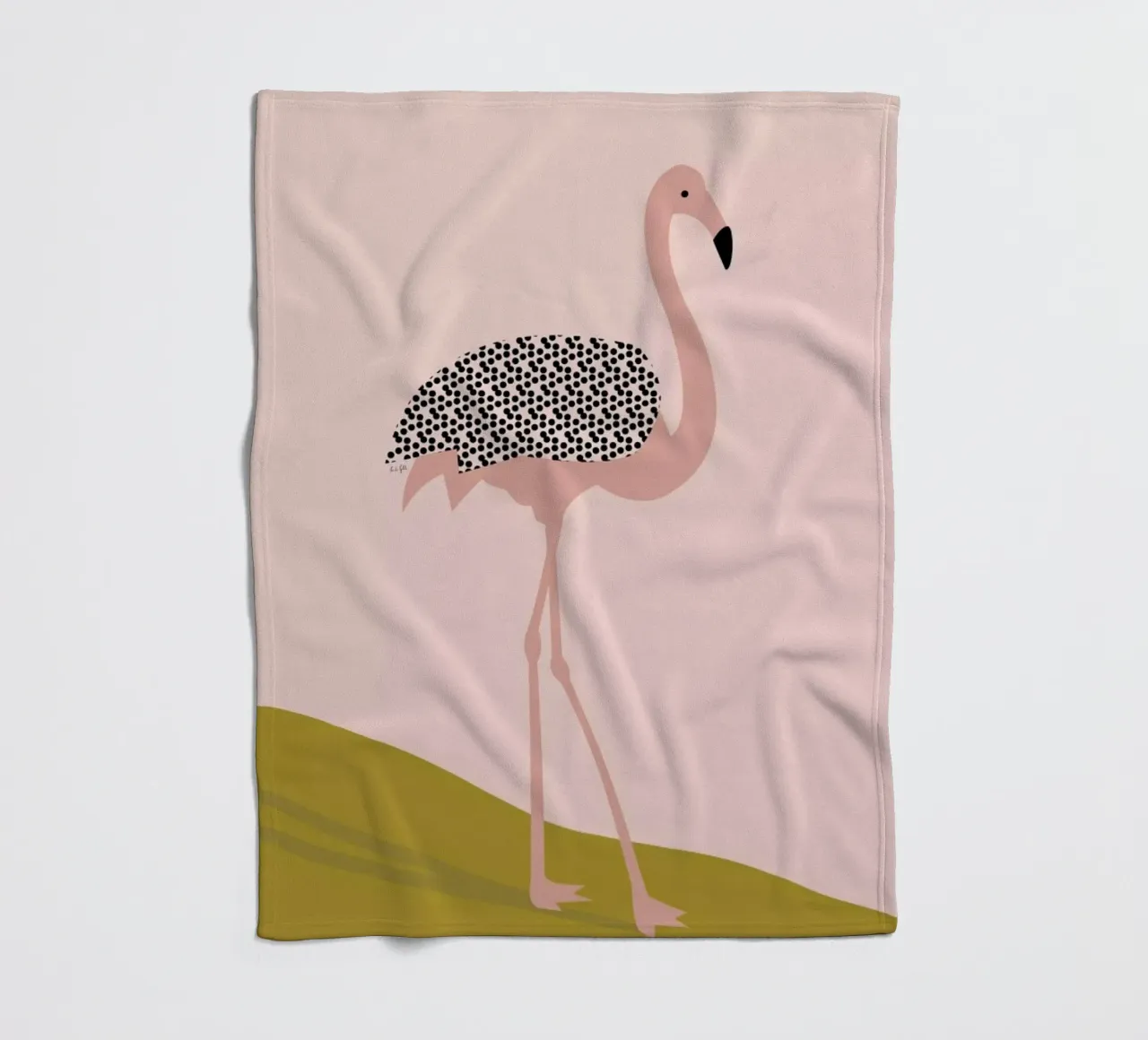 Flamingo coperta in pile da Linda Gobeta