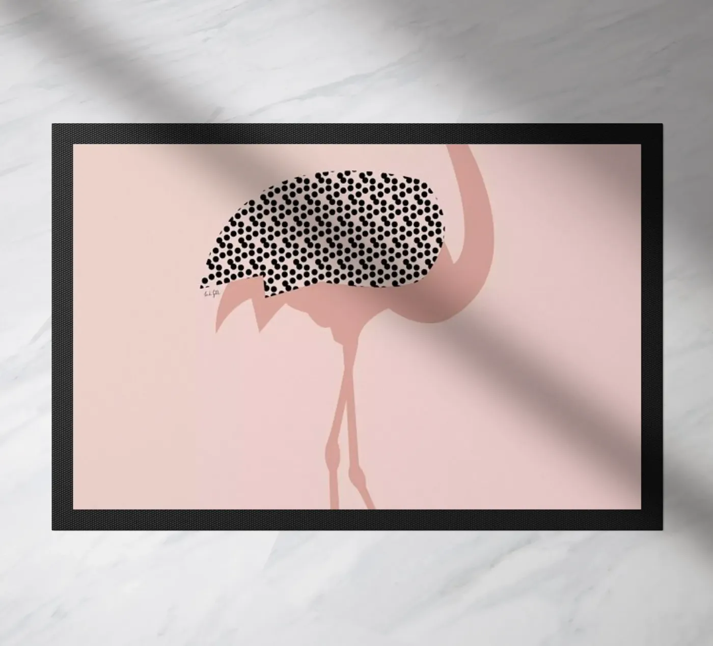 Flamingo doormat by Linda Gobeta