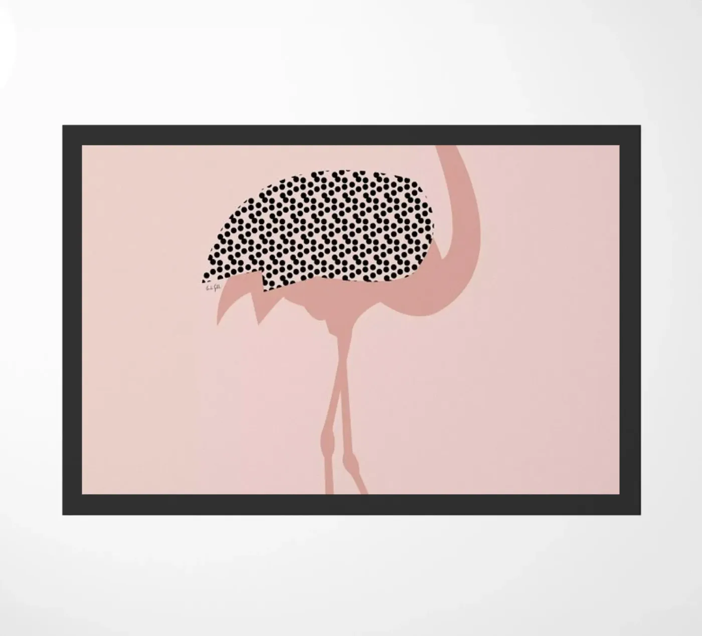 Flamingo doormat by Linda Gobeta