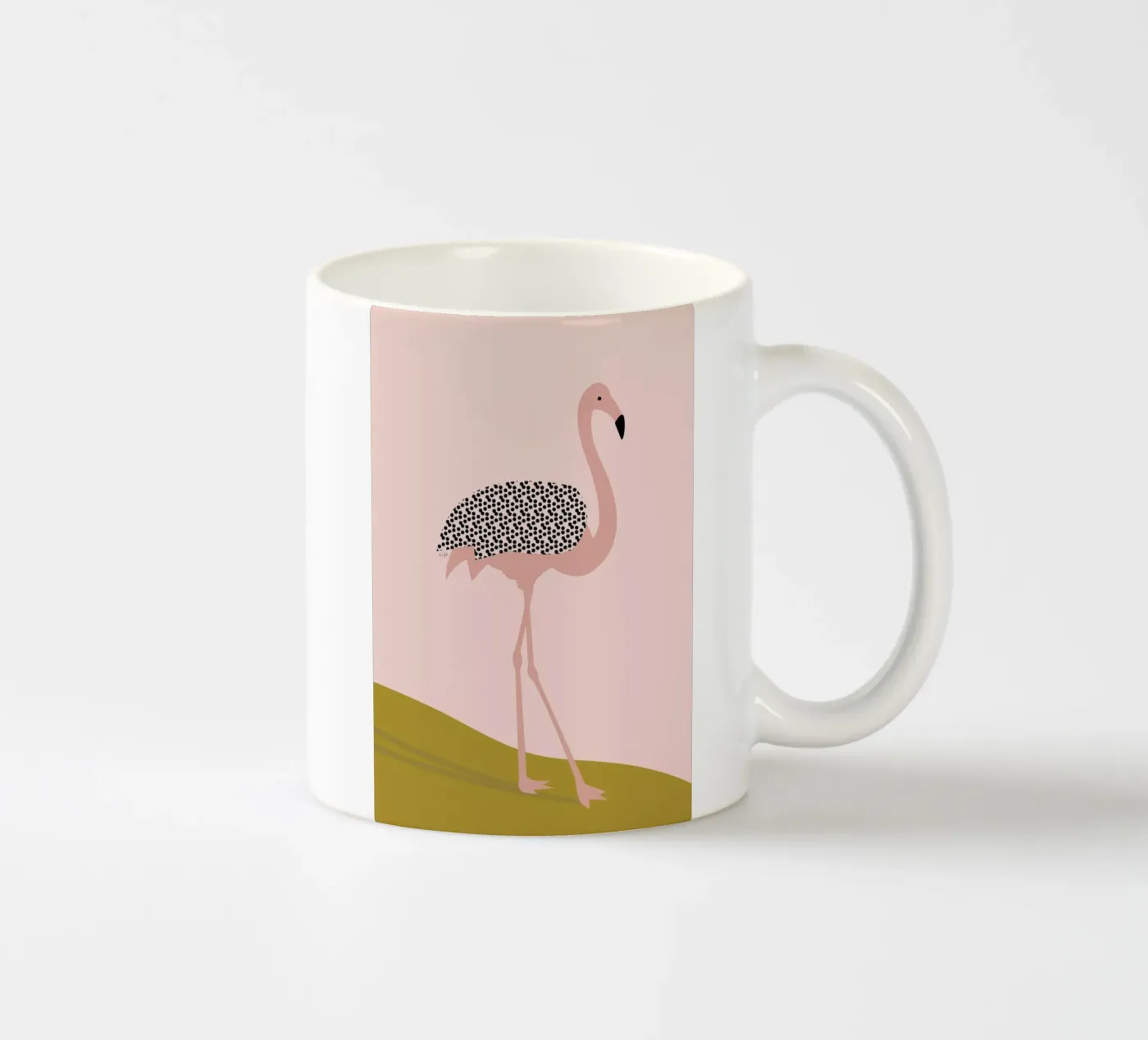 Flamingo ceramic mug by Linda Gobeta