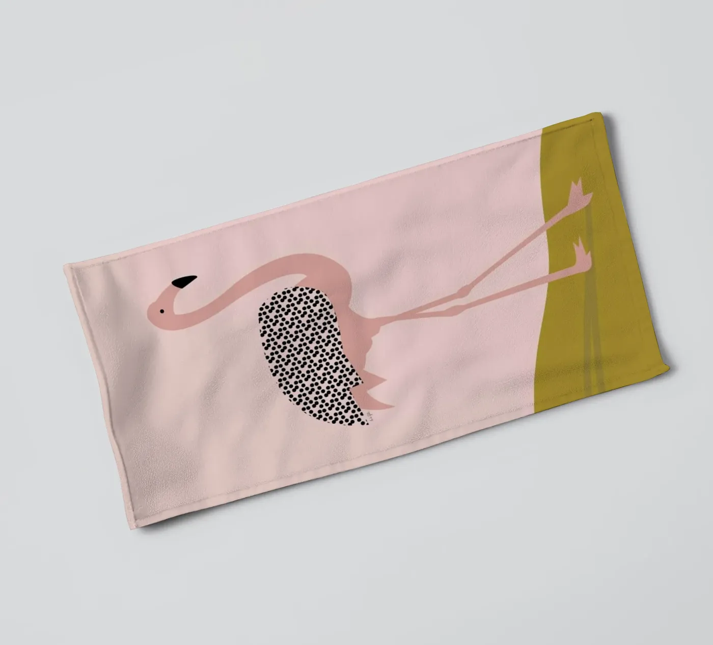 Flamingo badhanddoek van Linda Gobeta