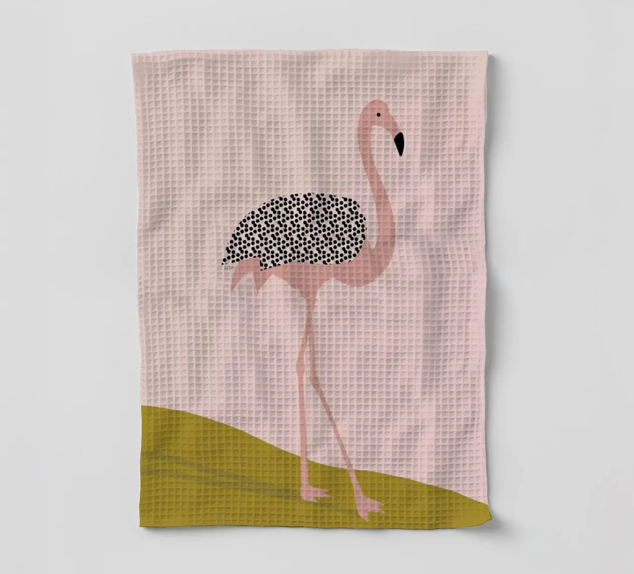 Flamingo canovaccio da cucina da Linda Gobeta