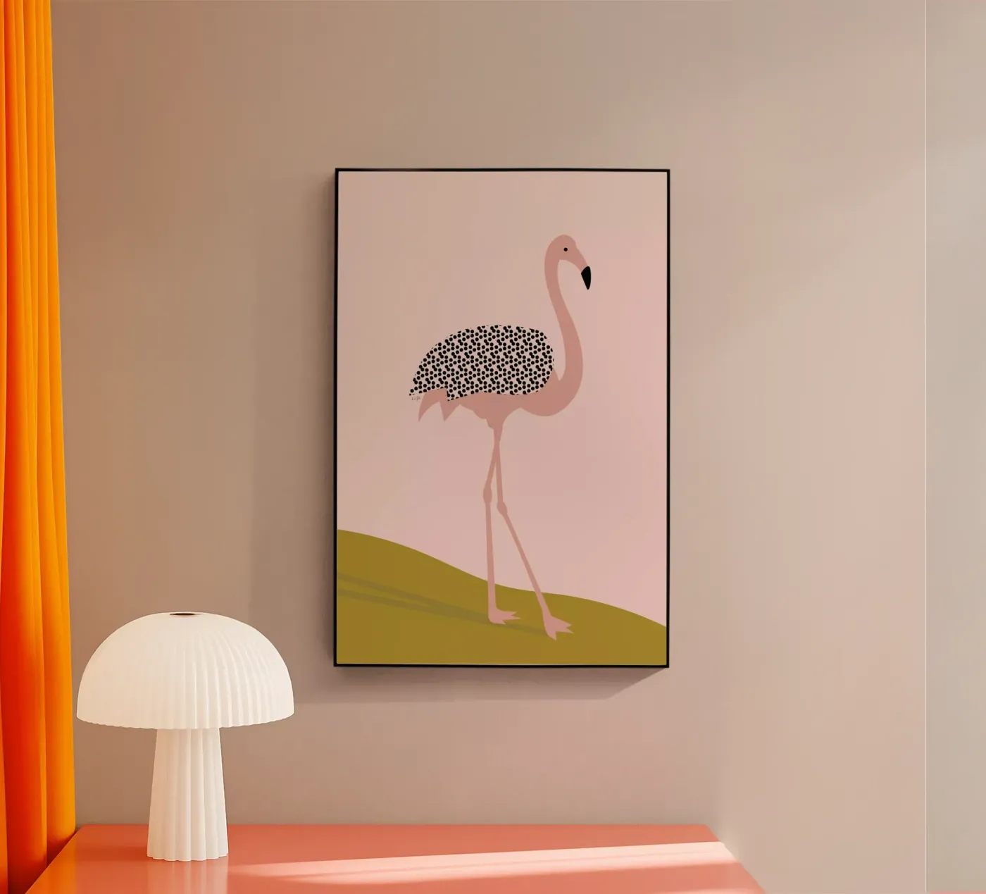 Flamingo acryl van Linda Gobeta