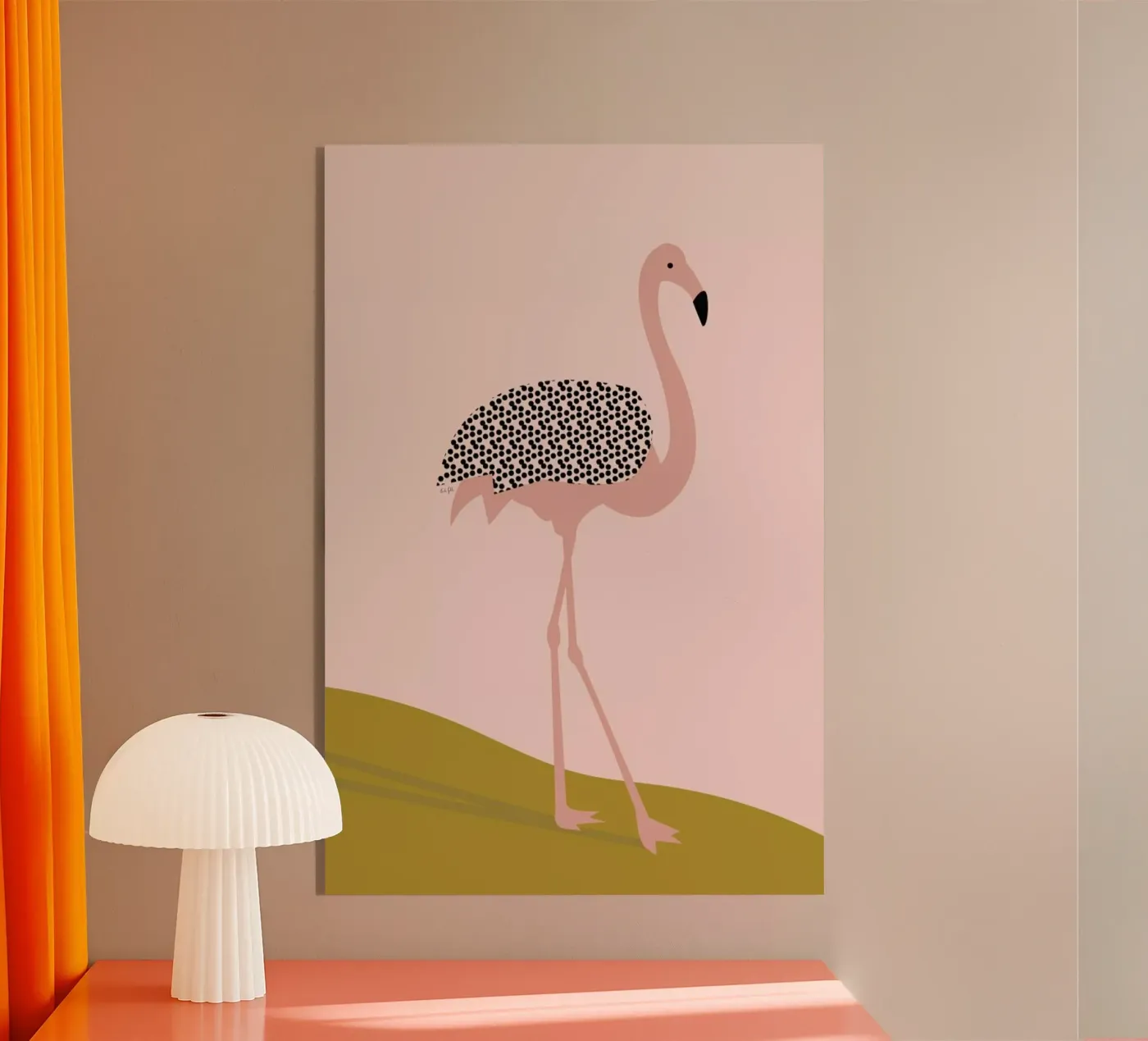 Flamingo acryl van Linda Gobeta