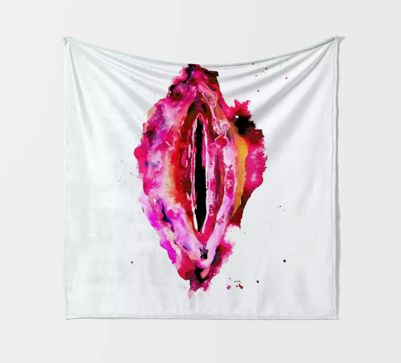Vulva Painting All Colors United fleece blanket by Verena Bonath | 21st aesthetics