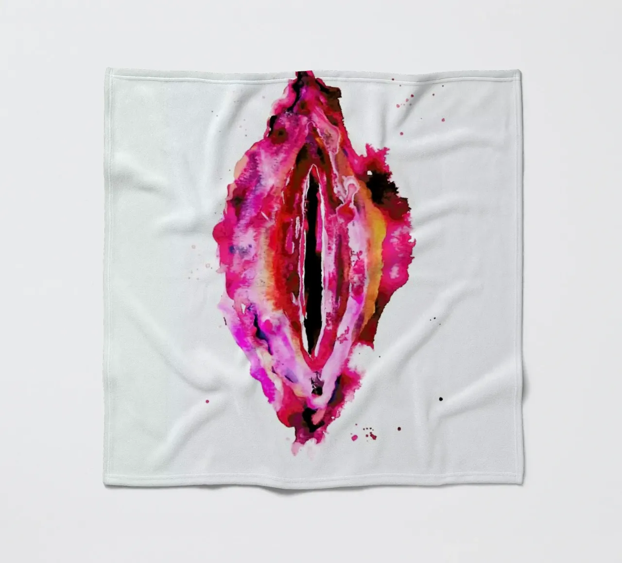 Vulva Painting All Colors United fleece blanket by Verena Bonath | 21st aesthetics