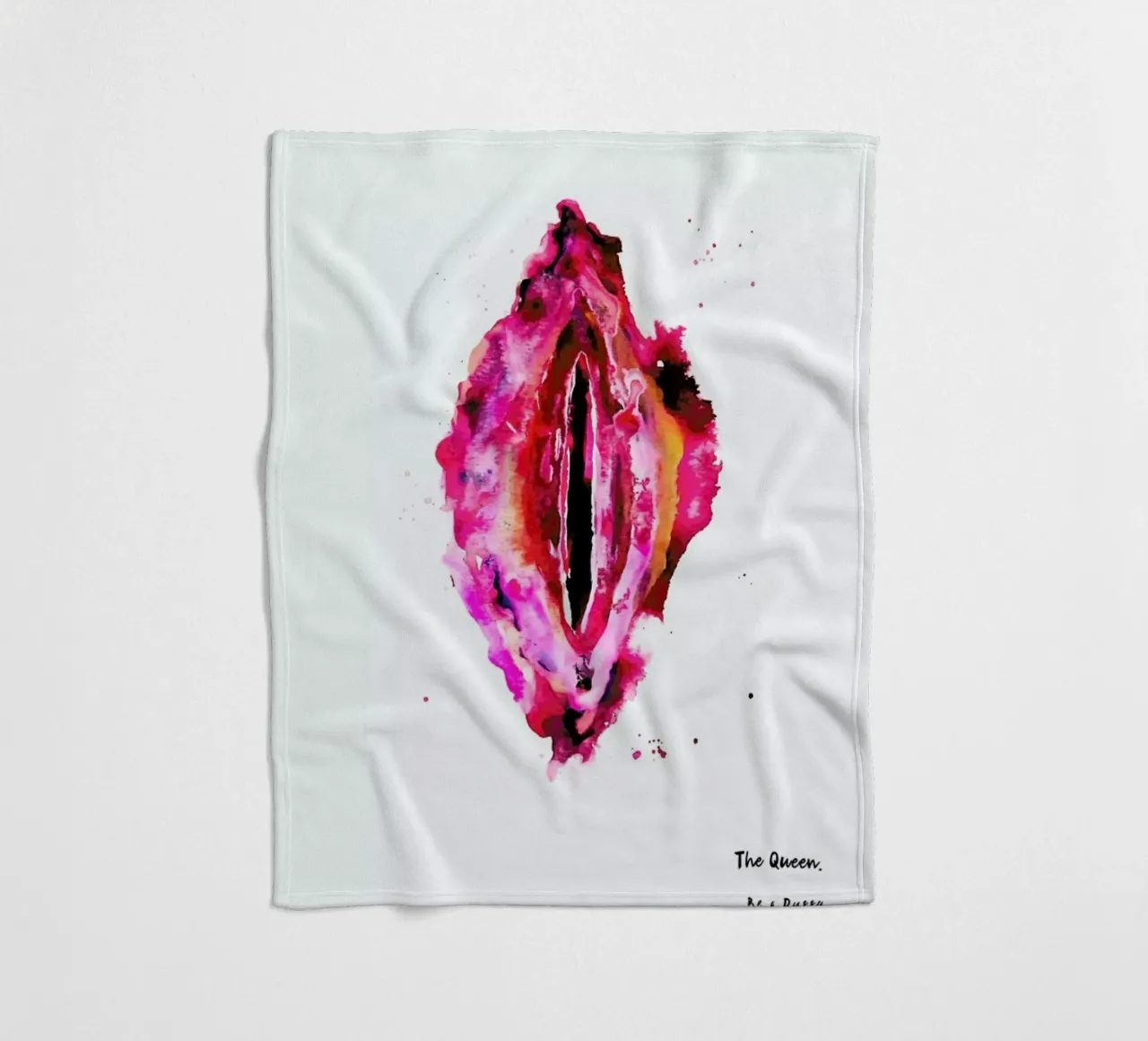 Vulva Painting All Colors United fleece blanket by Verena Bonath | 21st aesthetics