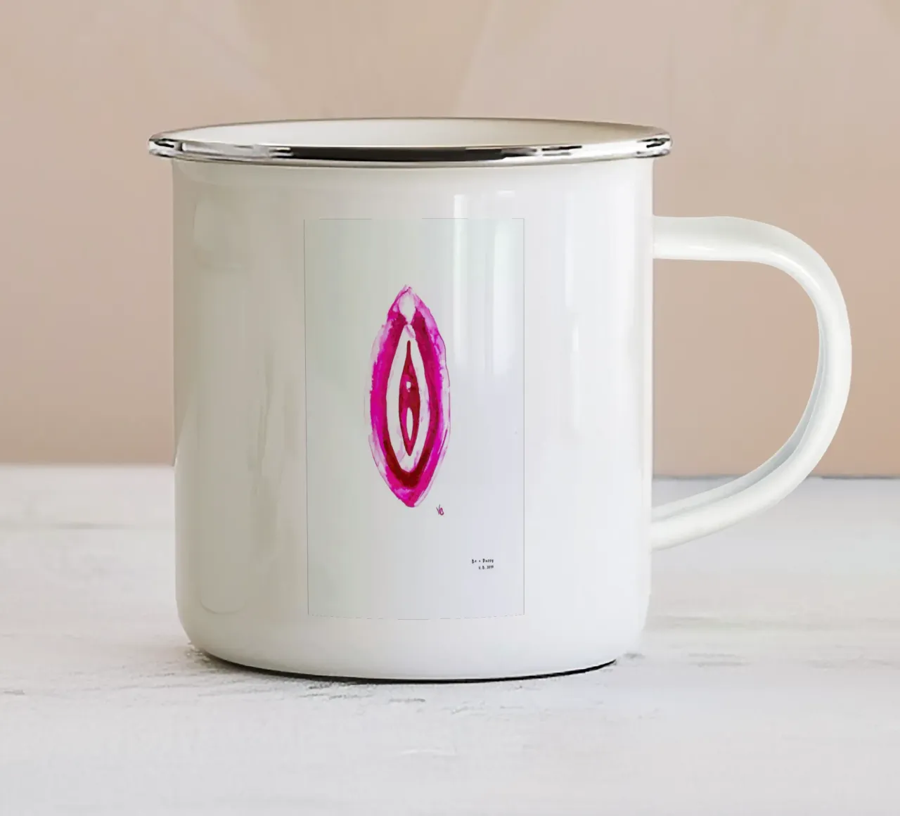 Vulva Painting Minimalist tazza in smalto da Verena Bonath | 21st aesthetics