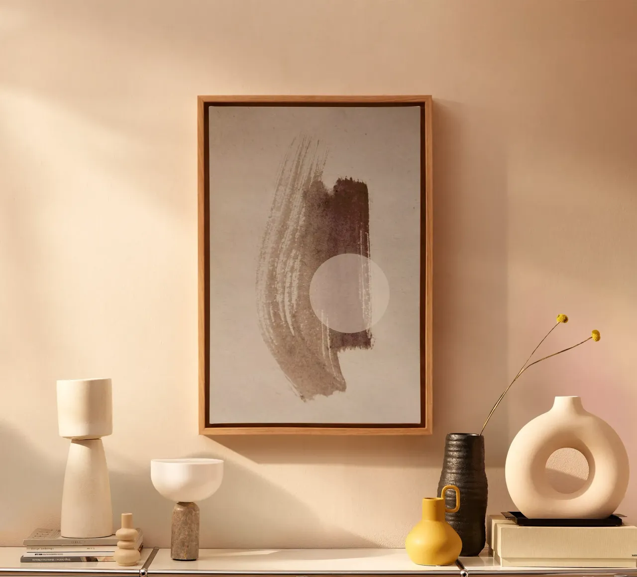 Abstract Aquarelle - Coffee Time tela con Cornice a cassetta da Studio Nahili