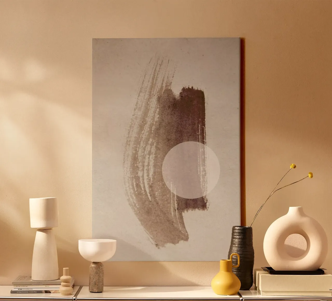 Abstract Aquarelle - Coffee Time tela con Cornice a cassetta da Studio Nahili