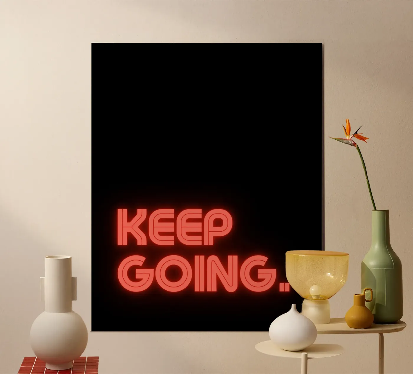 never stop poster van pixelflow