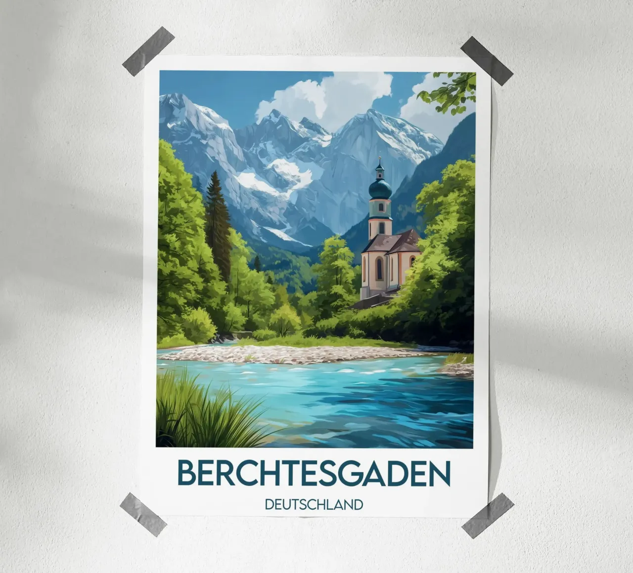 Affiche berchtesgaden poster con telaio in alluminio da Frame the World