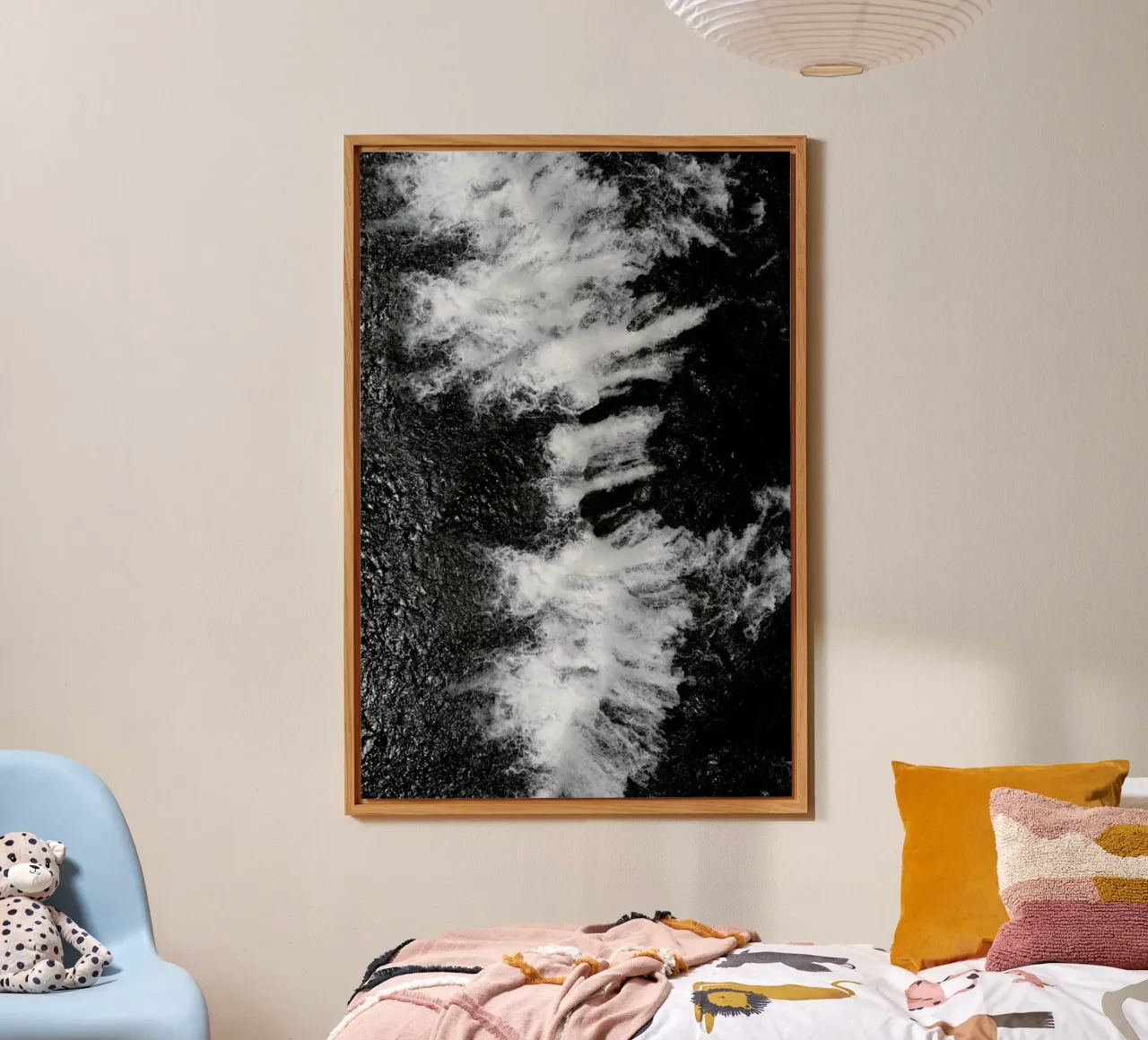 Black and White Water Cascade alluminio dibond da Studio Nahili